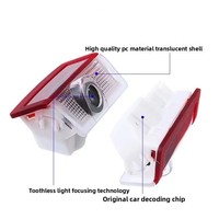 Projecteur de logo laser pour portière, lumière de bienvenue, effet ombre fantôme, 12V 5W pour Mercedes-Benz Classe E, Classe C, Classe S, E300L, GLC