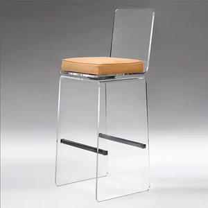 Table Haute <span class=keywords><strong>Plexiglas</strong></span> Acrylique Coussin En Cuir Chaise Moderne Velours Tissu Chaise <span class=keywords><strong>De</strong></span> <span class=keywords><strong>Bar</strong></span> Meubles <span class=keywords><strong>De</strong></span> Salon - Product Image 4