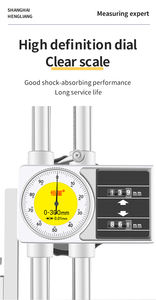 Hengliang manivela manual de acero inoxidable, medidor de altura, regla de doble columna, regla de altura <span class=keywords><strong>Vernier</strong></span> de acero inoxidable <span class=keywords><strong>con</strong></span> <span class=keywords><strong>reloj</strong></span> - Product Image 5