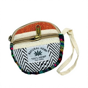 Craftstages International Pochettes en chanvre avec doublure en coton perlé, fermeture éclair, sacs de soirée élégants, écologiques et tendance, avec anneau - Product Image 1