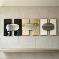 Miroir d'intérieur décoratif en verre fait main, encadré de métal, design vintage français, grand miroir mural pour salon, chambre à coucher