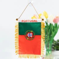 Fags de fenêtre de voiture personnalisés accrochent le mini drapeau afghan de miroir de voiture au brésil mini drapeau de fanion avec des glands.