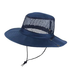 Mesh Breathable <b>Folding</b> <b>Bucket</b> Hat Solid Color Wide Brim Sunproof Sun Hat Summer Outdoor Fishing <b>Bucket</b> Hat - Product Image 4