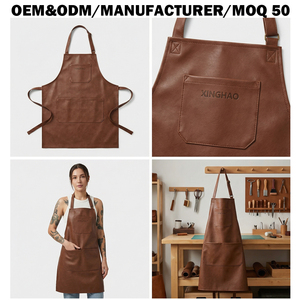 Tablier en cuir PU végétalien résistant à l'eau et aux taches, entièrement personnalisable avec logo OEM et marque privée, pour restaurants et cafés - Product Image 2