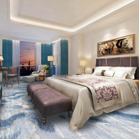 Alev Geciktirici %100 Naylon Dijital Baskılı Makine Dokuması Duvardan Duvara Geniş Halı, Ticari Ziyafet Salonu Otel Zemini İçin