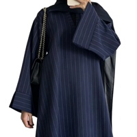 Abaya en viscose à col en V avec rayures, respirante, sans couture, antistatique, robe de mariée