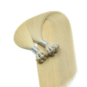 ผมต่อแบบถักด้วยมือขนาดใหญ่22 "ผมมนุษย์ทอชั้นนอกแบบถักด้วยมือสองชั้น100 - Product Image 1