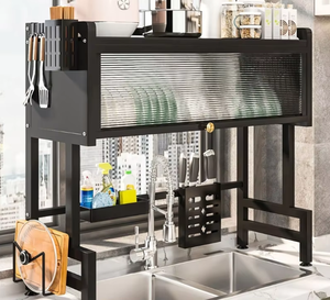 Égouttoir à vaisselle multifonction à double niveau en acier au carbone pour cuisine, support <span class=keywords><strong>de</strong></span> séchage, rangement <span class=keywords><strong>de</strong></span> comptoir, égouttoir <span class=keywords><strong>de</strong></span> présentation - Product Image 5