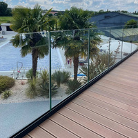 Rampe d'escalier en verre au design moderne EKOO, balustrade de balcon, garde-corps décoratif, canal en aluminium en U, rampe extérieure en verre