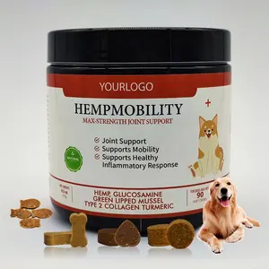 Glucosamina HCL MSM Yucca, extracto de sabor Natural, suplemento para perros, articulación de cáñamo masticable suave
