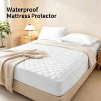 Protège-matelas imperméable matelassé ultrasonique en microfibre, poches profondes, respirant, doux, silencieux, lavable, pour maison, hôtel, vente en gros