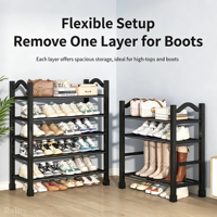 Étagère à chaussures multi-niveaux pour l'entrée de la maison, petit organisateur de rangement pour chaussures, robuste et durable, idéal pour les dortoirs et les maisons en location