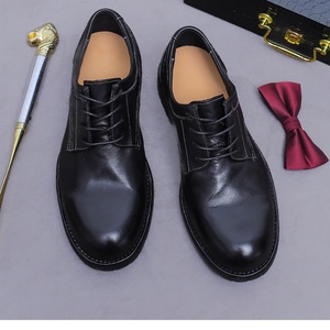 รองเท้าธุรกิจแบบผูกเชือกคุณภาพสูง พื้นรองเท้าด้านกลางและด้านนอกทำจากยาง กันน้ำ ระบายอากาศได้ดี สไตล์เรโทรสำหรับฤดูใบไม้ร่วง - Product Image 6