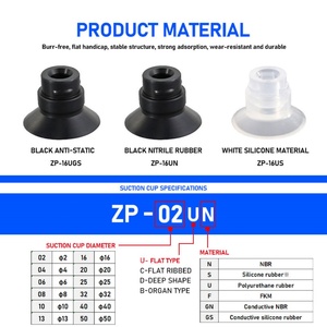 HOFUJNG Small Flat Vacuum Suction Cup ZP-C Series Pneumatic Components Automation Accessories for Manipulator <b>Rubber</b> Products - Product Image 4