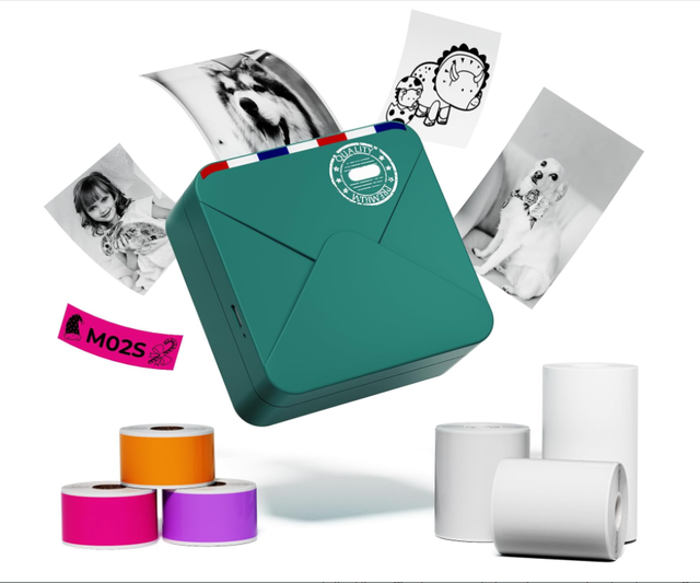 Phomemo M02S 300DPI HD Thermal Photo Printer 15/25/53mm Sticker Paper Mini Portable Phone Wireless Thermal Printer