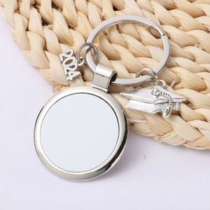 Metal <b>Blank</b> Keychain Customizable Sublimation <b>Blank</b> Keyring Pendant Heat Transfer Key Chain Handmade Gift for Graduates Key <b>Ring</b> - Product Image 5