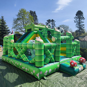 Château gonflable géant Panda World Garden pour enfants, avec toboggan et aire de jeux - Product Image 3