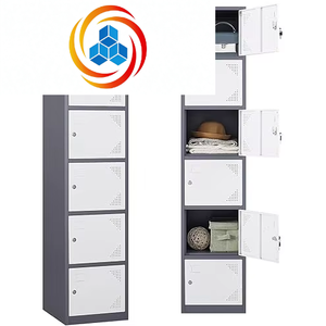 Steel Lockable <b>Lockers</b> Metal <b>Storage</b> Cabinet Metal <b>Locker</b> for Gym School Office Employees Students Four Tier with 4 Doors - Product Image 1