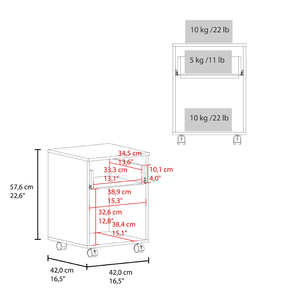 Comodino Ovid Nero con Ruote e Vano Portaoggetti per Camera da Letto - Product Image 4