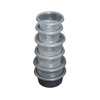 Gobelets en plastique jetables MERCURA à double paroi, ronds et fendus, en PP, avec couvercle, transparents, scellables, modernes, pour sauces de voyage