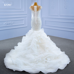 Jancember RSM67291cheep avorio di alta qualità profondo scollo a v pizzo con perline <span class=keywords><strong>sirena</strong></span> abito <span class=keywords><strong>da</strong></span> sposa - Product Image 4