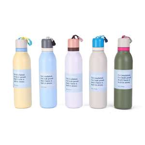 Bouteille de voyage extérieure facile à transporter avec couvercle et sangle Owalo en forme de Cola, à col étroit, en acier inoxydable à double paroi isolée sous vide - Product Image 4