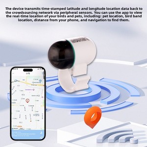 מכשיר איתור קטן ועמיד למים בתקן IP67 לחיות מחמד - ציפורים, חתולים וגורים - <span class=keywords><strong>GPS</strong></span> נגד אובדן, מעקב מרחוק, תואם למכשירי IOS, הפעלת מסלול מעקב - Product Image 2