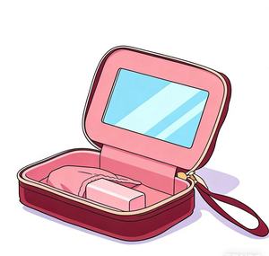 Luxury Bag - Wine Red Velvet <b>Makeup</b> <b>Box</b> with <b>Makeup</b> Brushes. Velvet Pleated Fashionable Hand-held <b>Makeup</b> <b>Box</b>. - Product Image 3