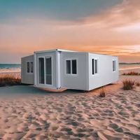 Maison conteneur en acier extensible de 20 pieds avec 2 chambres, cuisine et salle de bain pour utilisation en parc - Installation rapide, design moderne
