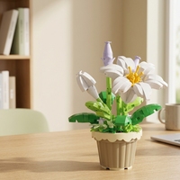 Ensemble de blocs de construction de plante en pot de lys de Concord, 260 pièces, modèle de fleur en plastique ABS, décoration de bureau, jouet DIY pour les enfants de 8 à 13 ans