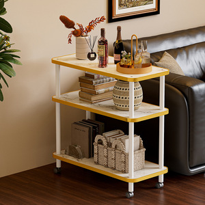 Movable side table, coffee table, <b>sofa</b> side table with wheels, tea table shelf, living room home simple corner table, trolley, - Product Image 5