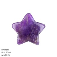 Étoiles décoratives en pierre gemme de 20 mm en gros, ornements étoiles sculptés à la main, cristaux de guérison, perles étoiles sans trou, pierres de poche pour bijoux DIY