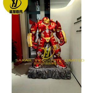 Venta caliente gran personaje de Anime al aire libre centros comerciales fibra de vidrio tamaño real <span class=keywords><strong>Iron</strong></span> <span class=keywords><strong>Man</strong></span> Mark 44 Hulk Buster estatua - Product Image 6
