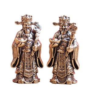 1 pièce Miniature en laiton, Ornement Artisanal Rétro Solide, représentant un Dieu <span class=keywords><strong>de</strong></span> la Richesse avec lingot et Ruyi, pour décoration <span class=keywords><strong>de</strong></span> bureau ou figurine <span class=keywords><strong>de</strong></span> thé - Product Image 6