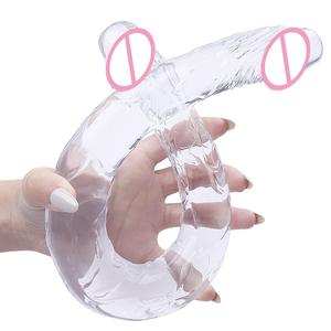 Günstigste Doppelseitige Dildos aus Guangzhou, 43cm Superlang, TPE, <span class=keywords><strong>17</strong></span> Zoll, Schwarzer Doppelkopf-<span class=keywords><strong>Dildo</strong></span>, Transparent - Product Image 3