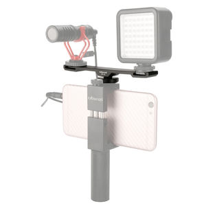 ยูแลนซี่ <span class=keywords><strong>PT</strong></span>-2 แท่นยึดแบบ Hot Shoe คู่ พร้อมแกนต่อขยายแบบคู่ พร้อมเกลียวขนาด 1/4 นิ้ว สำหรับกล้อง DV DSLR สมาร์ทโฟน ไมโครโฟน และไฟ LED - Product Image 6