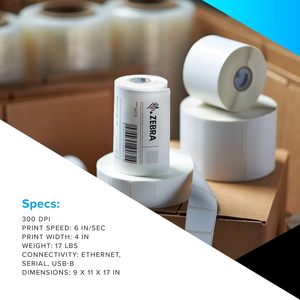 <span class=keywords><strong>Imprimante</strong></span> d'étiquettes thermiques industrielles à transfert rapide Zeb Ra ZT230 300 dpi, interface USB, papier 104 mm, 152 mm/s, garantie 1 an - Product Image 5