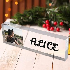 ป้ายชื่อครูอะคริลิคใสแบบกำหนดเอง พร้อมโลโก้ส่วนตัว ดีไซน์ทันสมัย สำหรับตั้งโชว์ในร้าน (เฉพาะสำหรับตั้งโชว์เท่านั้น) - Product Image 1