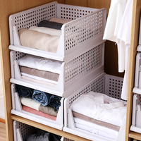 Cesta de armazenamento dobrável multifuncional, cesta de plástico para gavetas, montagem, prateleira