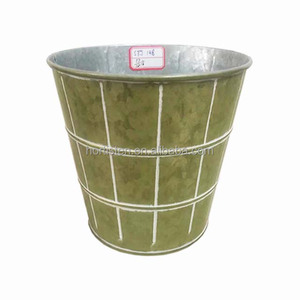 Grand <span class=keywords><strong>pot</strong></span> à fleurs <span class=keywords><strong>en</strong></span> <span class=keywords><strong>zinc</strong></span> galvanisé pour plantes succulentes avec logo métallique, <span class=keywords><strong>pot</strong></span> rond pour herbes, décoration de jardin - Product Image 6