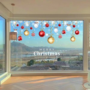 Pegatina de ventana de Navidad estática vidrio electrostático de doble cara reutilizable decoración del hogar calcomanía desmontable - Product Image 3