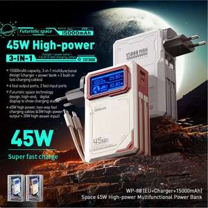 Cargador Portátil Transfronterizo con Enchufe de CA Integrado, 45W, Tres en Uno, Gran Capacidad, Carga Rápida, Fuente de Alimentación Móvil - Product Image 1