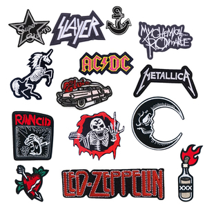 بيع بالجملة بارش بوردادوس بانك حديد على سلسلة مطرزة فرقة روك سوداء جمجمة القمر حقيبة ملابس جينز - Product Image 1