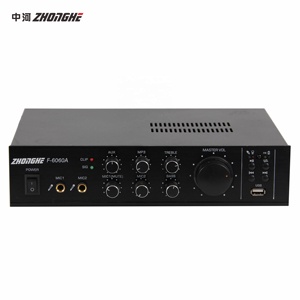 Amply âm thanh kỹ thuật số chuyên nghiệp có cổng USB, <span class=keywords><strong>radio</strong></span> <span class=keywords><strong>FM</strong></span>, 4-16ohm/100V, hệ thống amply karaoke F-6060 - Product Image 3