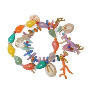 Collier bohème tendance en forme de goutte d'eau avec perles, en acier inoxydable 316L plaqué or PVD, bijoux durables et résistants - Product Image 1