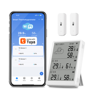Nouveau moniteur de température et d'humidité intelligent Tuya <span class=keywords><strong>WiFi</strong></span> avec deux capteurs supplémentaires, alerte de notification, horloge <span class=keywords><strong>WiFi</strong></span> - Product Image 3