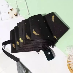 Tự động ba gấp màu đen nổi bật vải nhỏ lông tươi dù che nắng ô che nắng và mưa kép sử dụng ô - Product Image 3