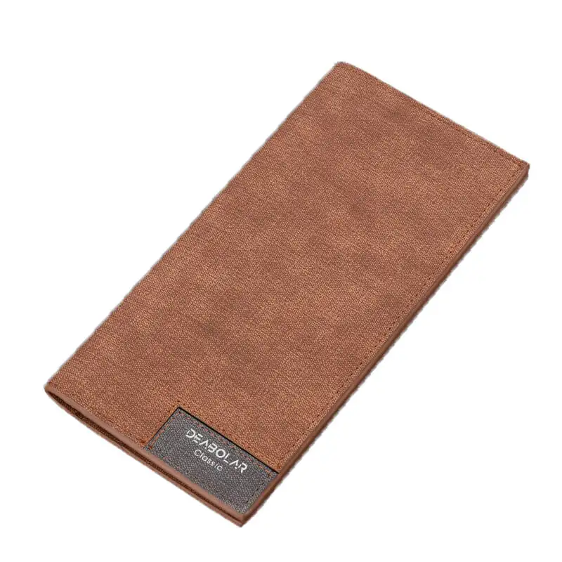 YS-W026 New vintage style wholesale custom long zip card holder wallet men canvas thin wallet
