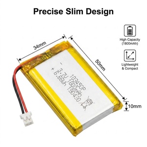 Batterie rechargeable au lithium polymère Akku LP103450 3,7 V 1800 mAh (2000 mAh) 103450 Li-Po en pochette avec PCM pour appareil GPS et médical - Product Image 6