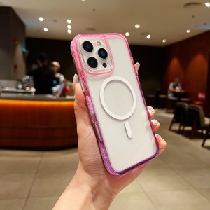 Sang Trọng Vỏ Cho <span class=keywords><strong>Apple</strong></span> <span class=keywords><strong>iPhone</strong></span> 17 Pro Max Bìa Trường Hợp Điện Thoại Mới <span class=keywords><strong>2025</strong></span> Cam Rõ Ràng Trong Suốt Với Magnetic - Product Image 3